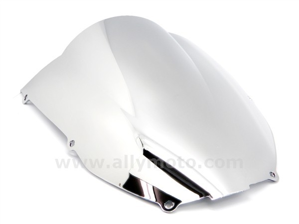 Kawasaki Ninja ZX-6R ZX636 Chrome Double Bubble Windscreen Shield 2000-2002 Kawasaki Ninja ZX-6R ZX636 Chrome Double Bubble Windscreen Shield 2000-2002